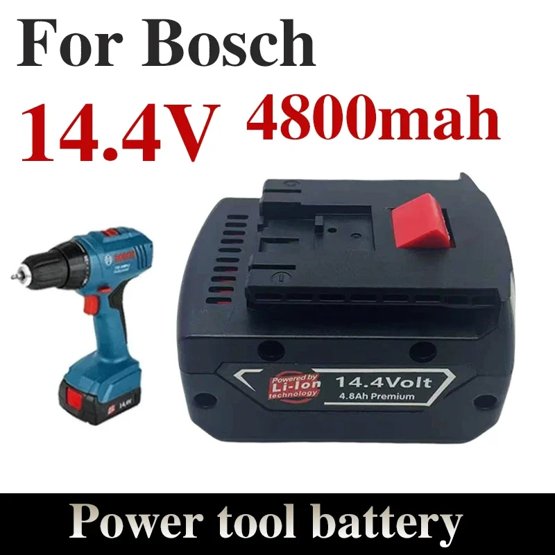 14.4V 4800mAh rechargeable lithium battery pack, suitable for Bosch cordless drill screwdrivers BAT607, BAT607G, BAT614, BAT614G