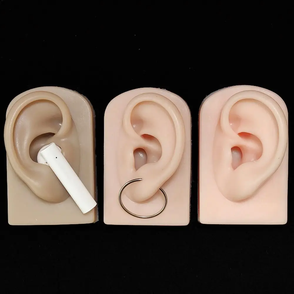 Teaching Tools Display Props Human Body Piercing Practice Fake Ear Silicone Ear Model Jewelry Earrings Display Simulation Ear