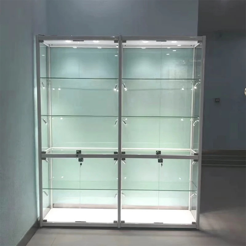 Figure Display Cabinet Boutique Cosmetics Products Glass Transparent Display Cabinet Trophy Certificate Display