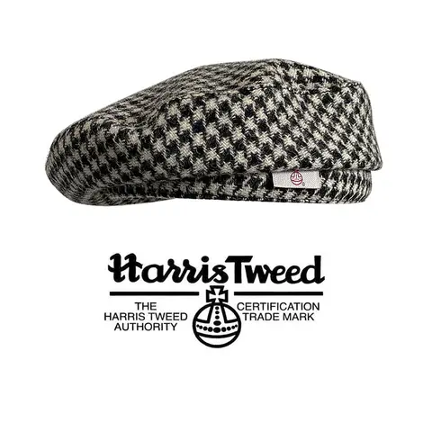 100% Pure Wool Harris Tweed Beret Premium Textured Plaid Design Vintage-Inspired Versatile Style Warm Women's Artist Hat