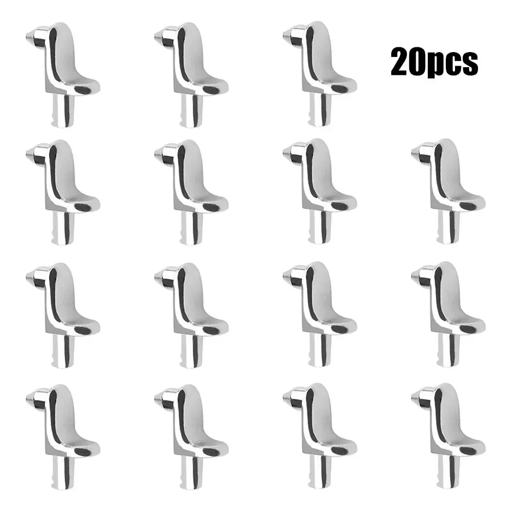 20pcs Shelf Support Studs Pegs Pins Plugs 5mm L-Shaped Cabinet Seperator Fixed Wooden Glass Layer Board Furniture Bracket Holder