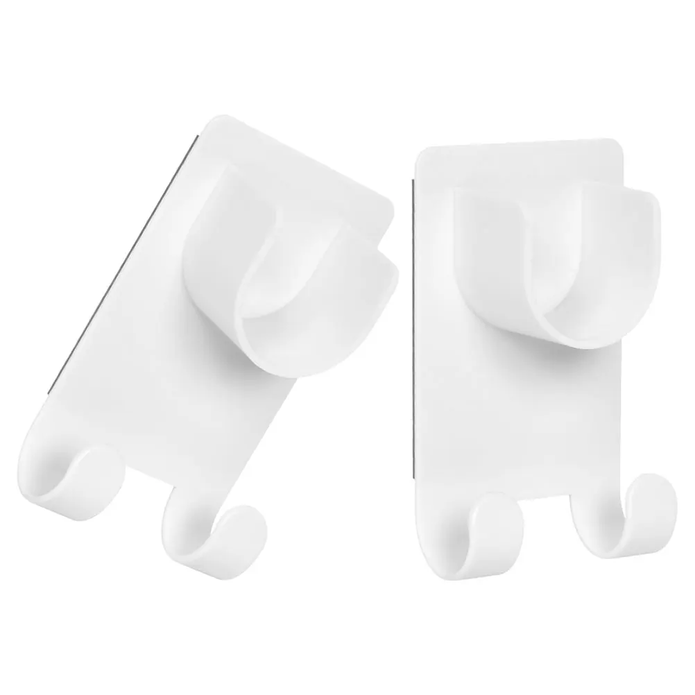 

2 Pcs Double Hook Pole Support Shower Curtain Tension Rod Holder Abs Bracket Holders