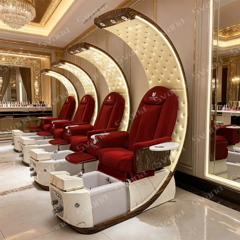 Custom.أثاث صالون الأظافر محطة مانيكير وباديكير بدون أنابيب كرسي باديكير حديث