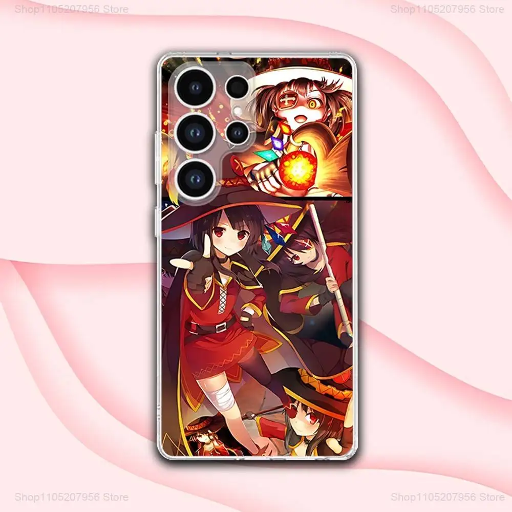 Leuke M-Megumin Anime Voor Samsung A30,71,51,S9,10,20,Ultra,FE,Lite,S25,24,22,23,21,PIus Transparante Zachte Telefoon Case
