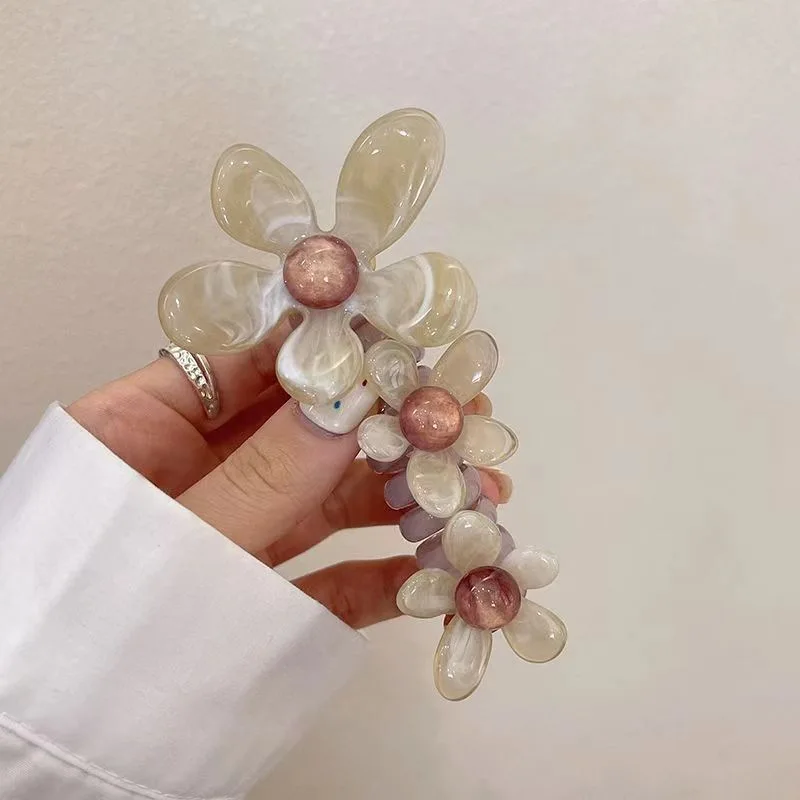 1 Stück Spiralförmiges Haarband mit Telefonkabel-Design, mehrfarbige Blumenverzierung – Spiralförmiges Haaraccessoire mit Telefonkabel-Design – Detail 1