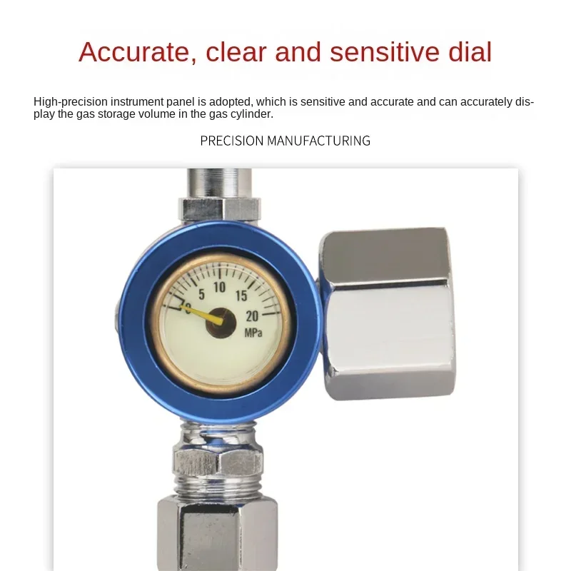 Three Prevention and Energy Saving Oxygen Propane Acetylene Meter Pressure Reducer Pressure Gauge Anti Drop and Explosion-proof