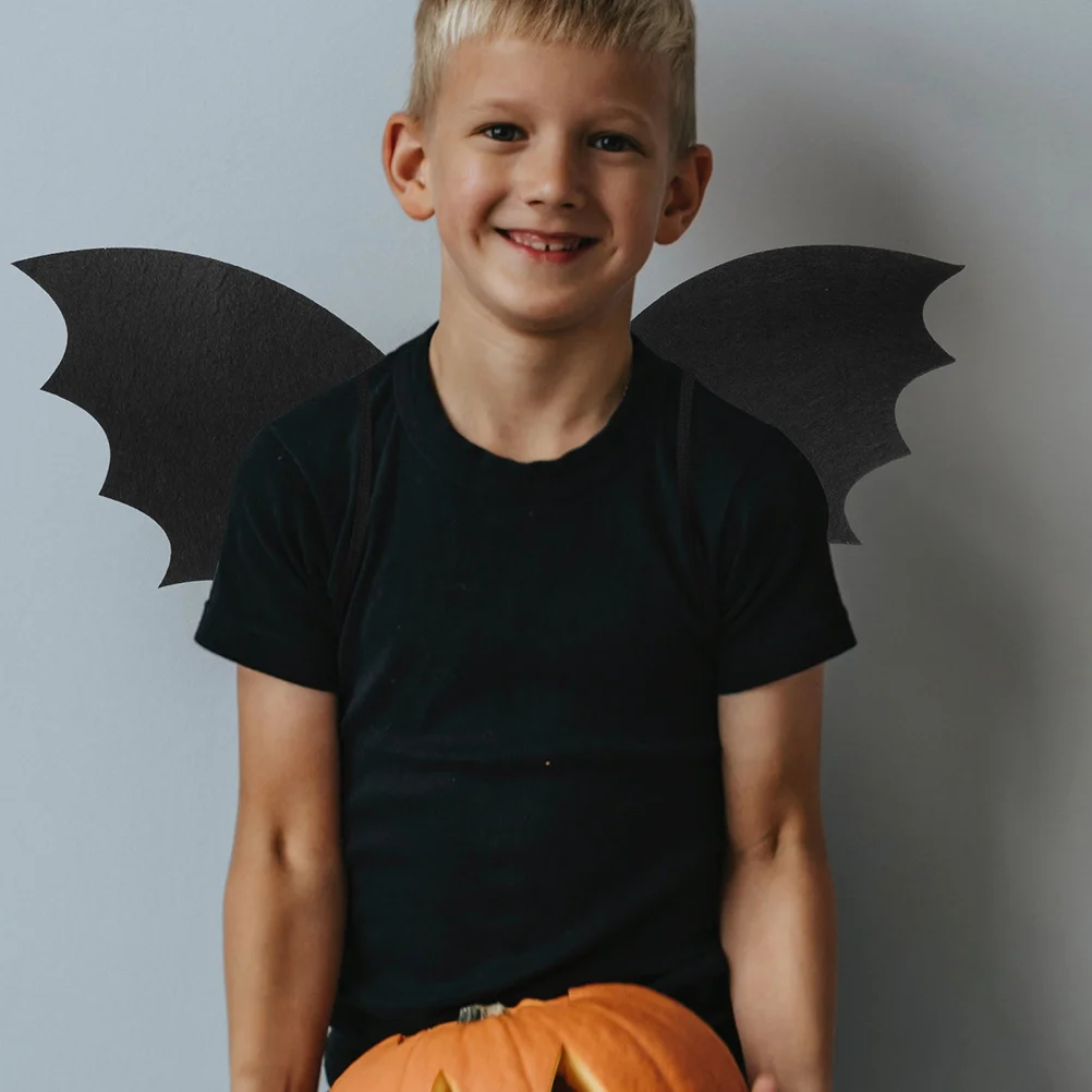 هالوين تأثيري الخفافيش الجناح الرأس للأطفال الأسود مصاص دماء زي ملحق فستان حفلة DIY الدعامة للأطفال بنين بنات
