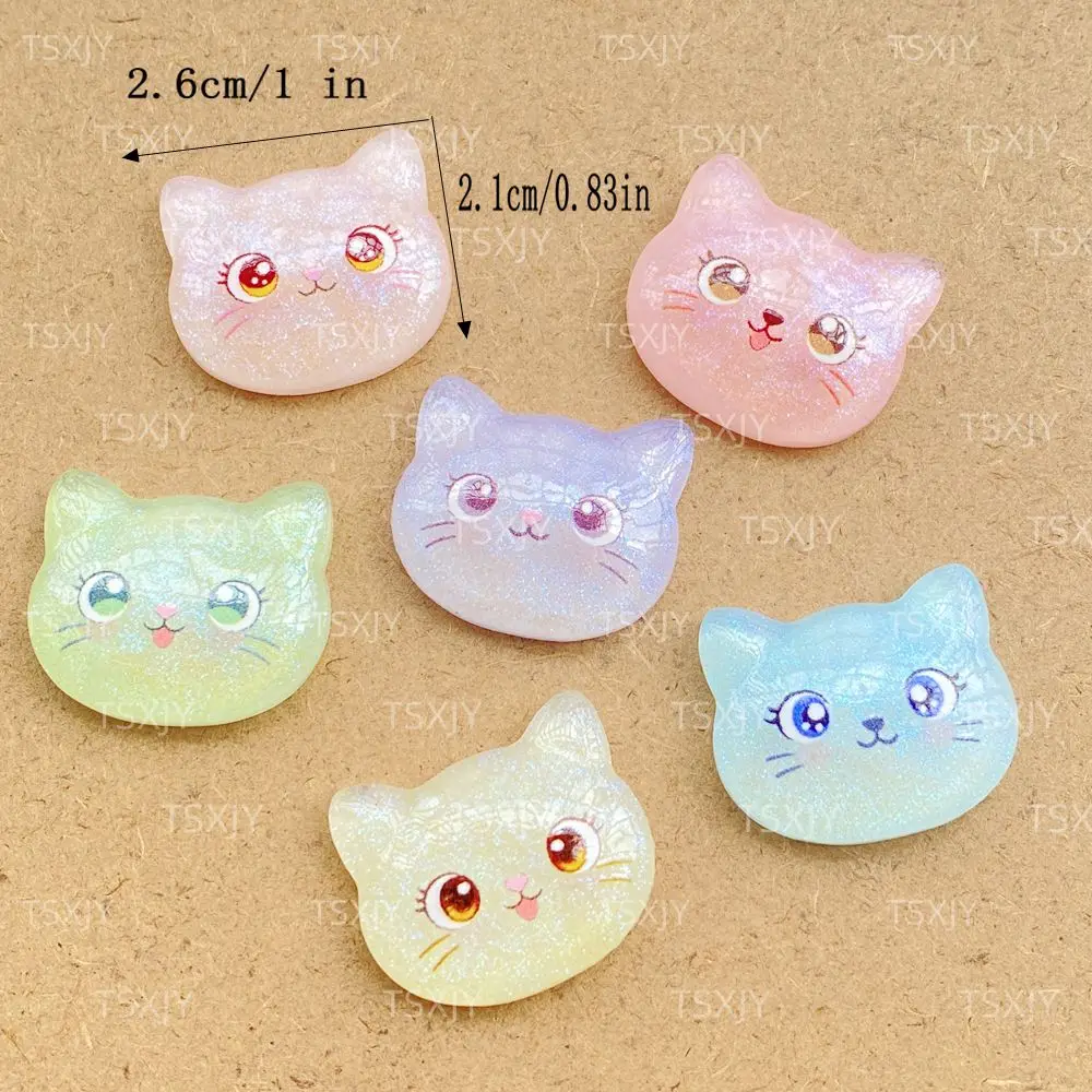 8pcs Resin 3D Cartoon Colorful Shining Kitten Resin Flatback Stone Scrapbook Wedding DIY Decor Crafts Jewelry Accessories