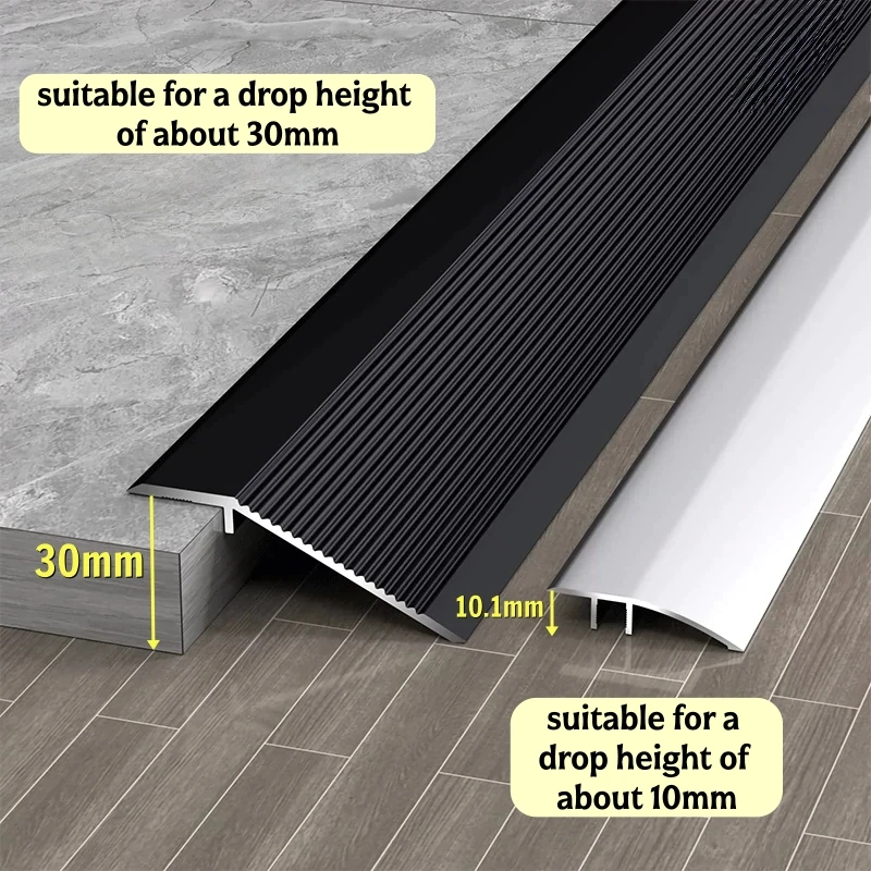 Anti-slip Stair Threshold Ramp Aluminum Profile 10-30mm High Low Drop Tile Floor Transition Strip Door Seam Edge Protector Strip - view 4