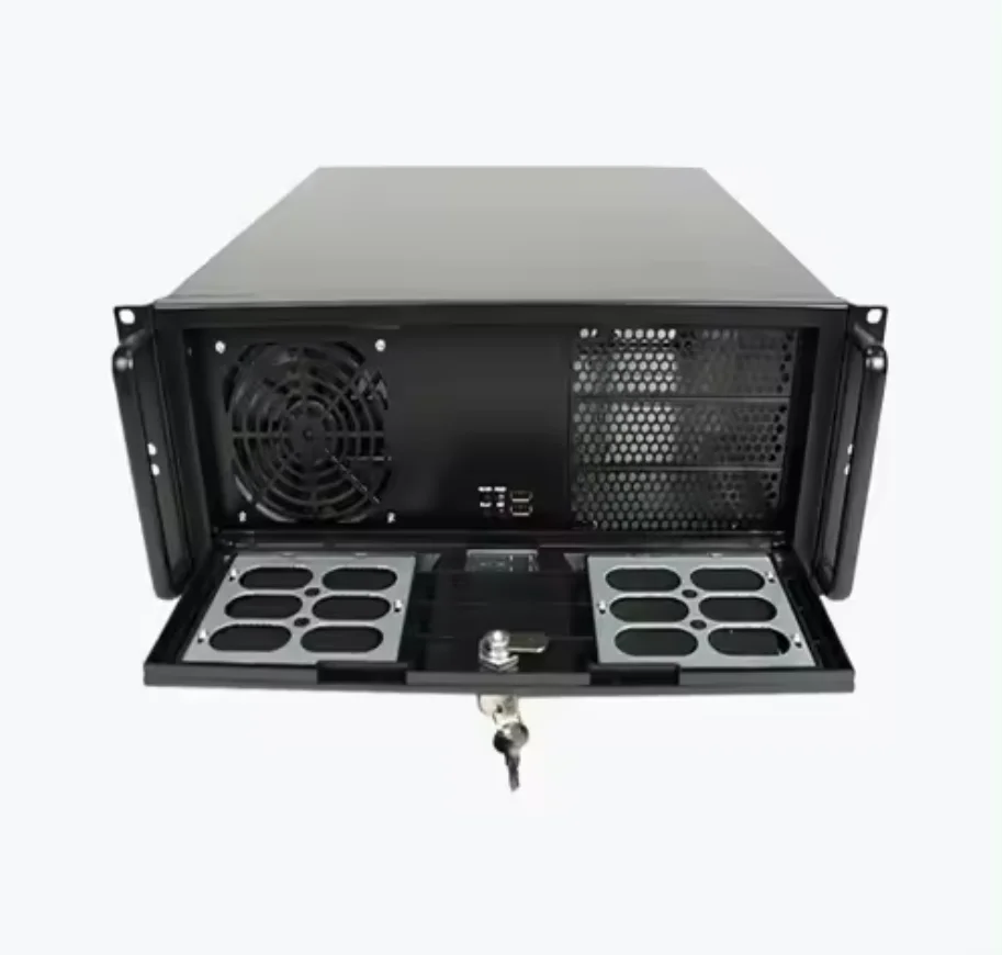 19 Inch 4U Server Rack Case with 5.25 Optical Drive ATX Form Factor Industrial PC Chassis with Fan in Stock
