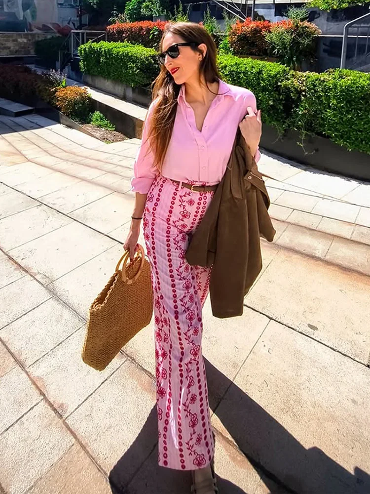 Casual Print Women's Trousers Fashion Zippers Pocket  Button Wide Leg Female Pants 2026 Summer Autumn Holidays Lady Bottoms New
