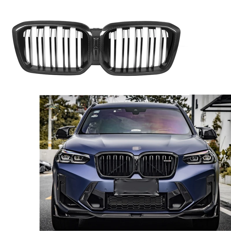 F97 Grill Front bumper grille Dry Carbon Fiber Front Air Inlet parts auto parts For BMW X3 G01 X4 G02 LCI X3M F97 2022+F97 Grill