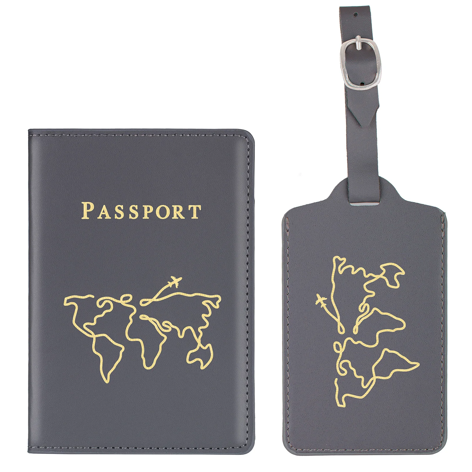 

2pcs/set Passport Cover Case And Luggage Tag Set, Travel Passport Holder Wallet, Women Men Luggage Accessories