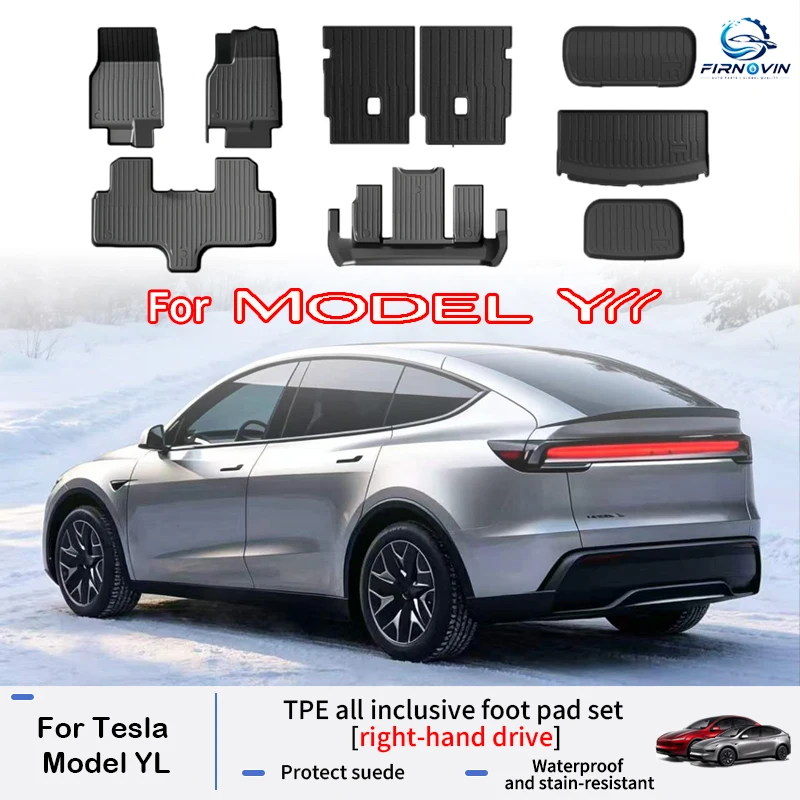 For Tesla Model YL RHD 2026 TPE Car Floor Mats Cargo Liner Trunk Mat Anti-Slip All Weather Interior Accessories