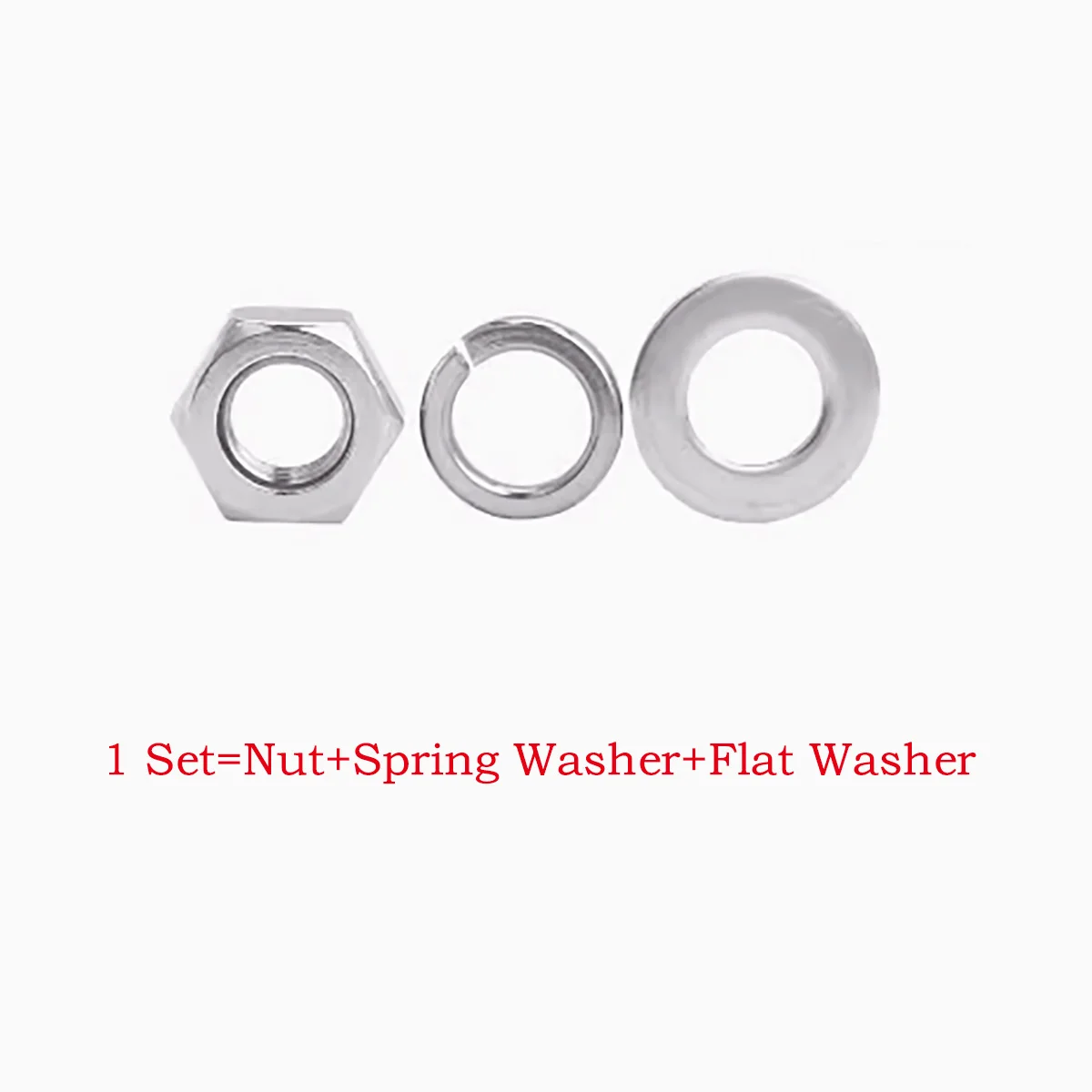 

304 Stainless Steel Hexagonal Nut Set Flat Washer Spring Washer Combination Screw Cap M1.6-M33