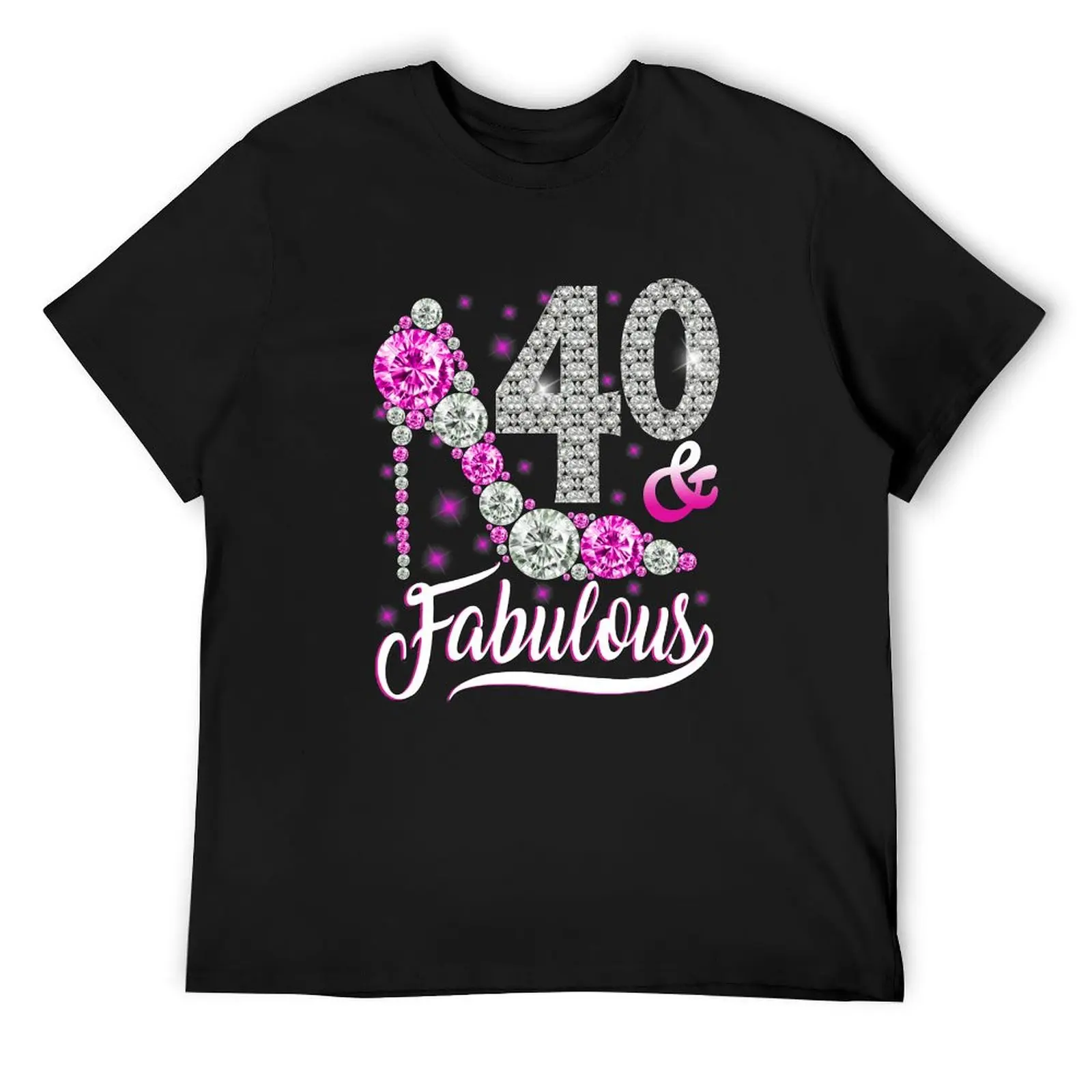 

40 and Fabulous T-Shirt custom t-shirts football t shirt Personalized t-shirt T-shirts for men cotton