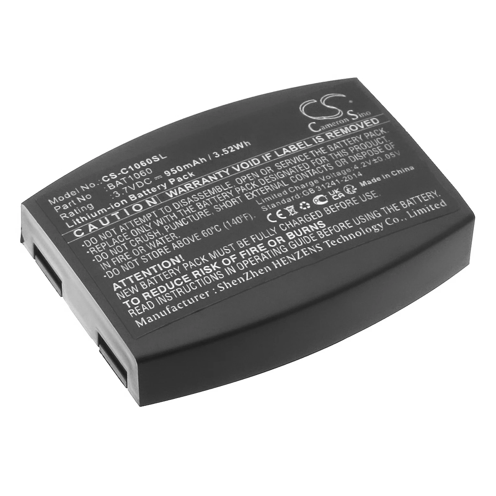 

3.7V 950mAh Wireless Headset battery BAT1060,CP-SN3M for 3M C1060 Wireless Intercom, RF1060, T-1 drive-thru headsets, XT-1
