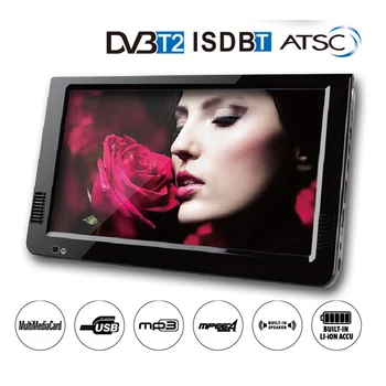 10 inch HD Portable TV DVB-T2 ATSC ISDB-T Digital &amp; Analog Mini Small Car Television Support USB SD MP3 HDMI AV FM