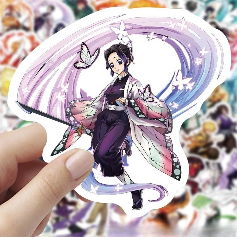 Dämonentöter Übertreibung Shinobu Rengoku Kyoujurou Tanjiro Kamado Aufkleber kreative hochwertige Notizbuch-Desktop wasserfeste Aufkleber – Detail 3