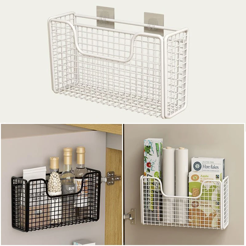 

1Pcs Cabinet Organizer Wall Mounted Punch-free - No Drill Storage Shelf for Kitchen Bathroom Inner Storage Rack of Cabinet Door