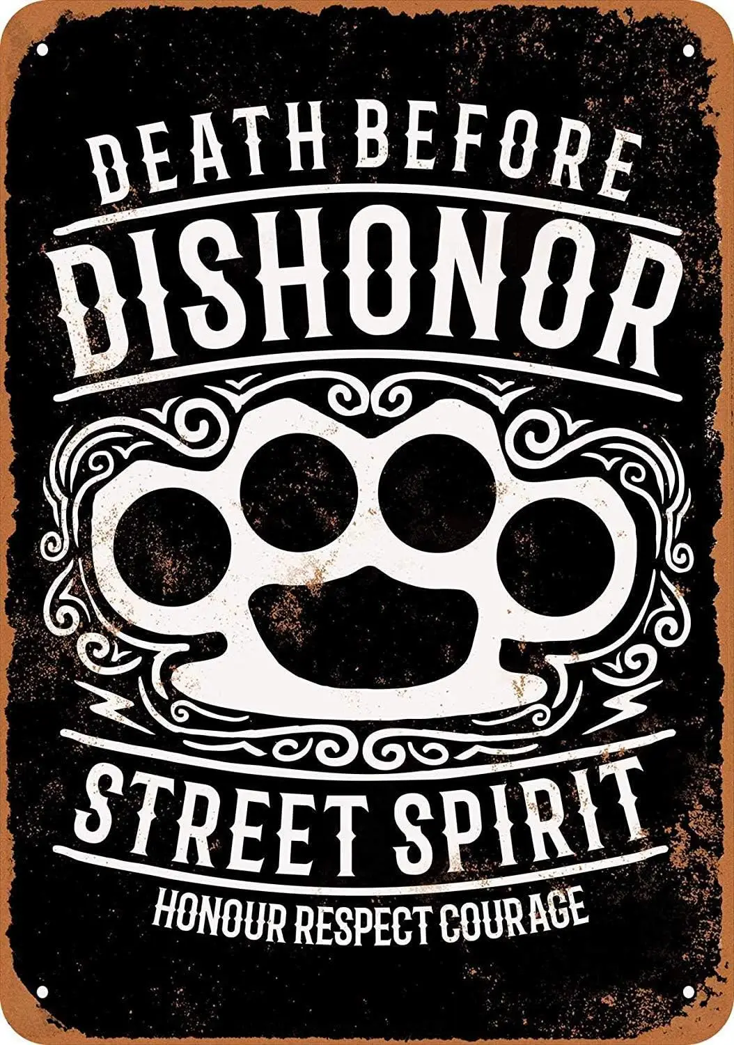 Wall Decor Vintage Look Death Before Dishonor Farm Novelty Cafe Room Tin Signs Metal Sign