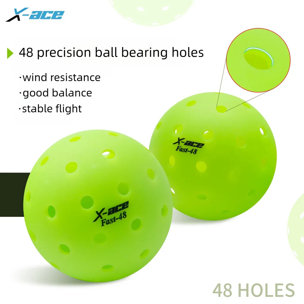 X-ACE Fast-48 Pickleball,Vibrant Green Rotomolded 48-Hole Pickleball,Stable Flight,Excellent Bounce Performance.
