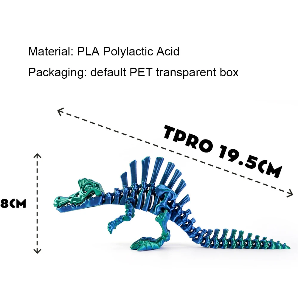 3D Printed Backbone Dragon Ornament Dinosaur Series Fun Ornament Handmade Skeleton Simulation Ornament