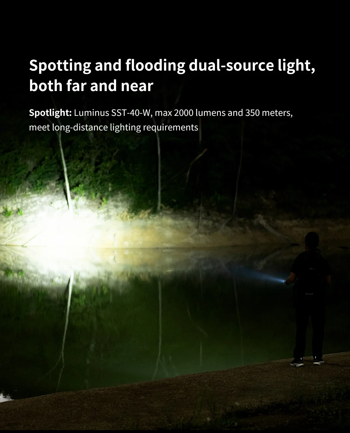 WUBEN L1 Dual-Quellen-Licht, wiederaufladbare Taschenlampe, 2000 Lumen, magnetischer Schwanz, wasserdichte Taschenlampe für Outdoor-Camping, Wandern, Beleuchtung – Detail 3