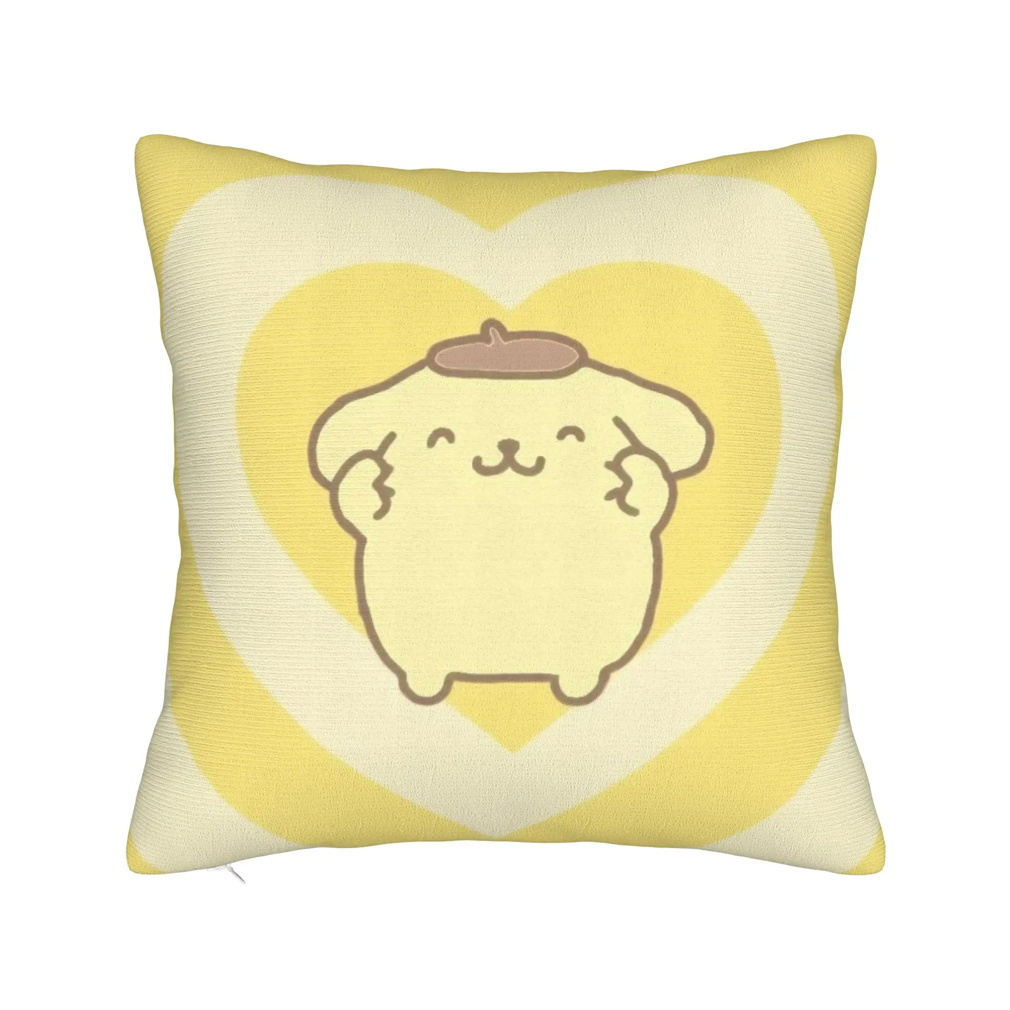Pompompurins Kawaii Yellow Pillowcase Printed Polyester Cushion Cover Decorative  Pillow Case Cover Home Square 45*45cm