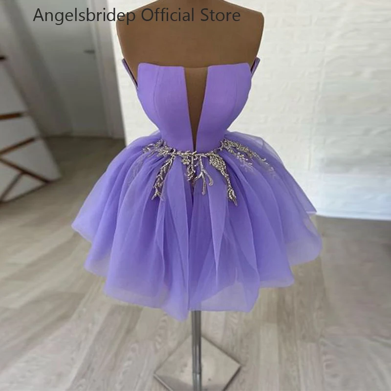 ANGELSBRIDEP scollo a barchetta abiti da ritorno a casa abiti da festa Junior Fashion crystole cenerentola abiti da laurea Vestidos De Gala