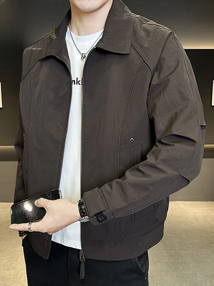 

Men's Casual Work Jaet Spring 2026 Loose Fit American Sle Trendy Lapel Coat Youth ular Daily Wear Polyester Fiber