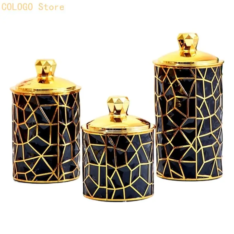 Stylish Rimmed Kitchen Organizers 3 Piece Set Saver Jar D0LD