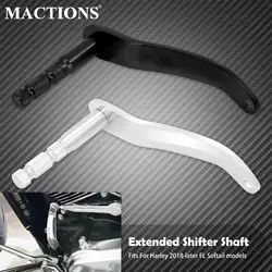Motorcycle Extended Gear Shifter Shaft Shift Rod Lever Arm Black/Chrome For Harley Softail Fat Boy Slim Deluxe Heritage 2018-23