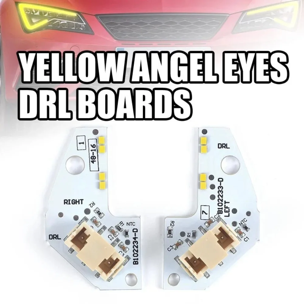 Yellow Angel Eyes DRL Boards For Seat Leon MK3 Cupra Daytime Running Light 5F0941475A 5F0941476A LED Headlight 90112019 2217059