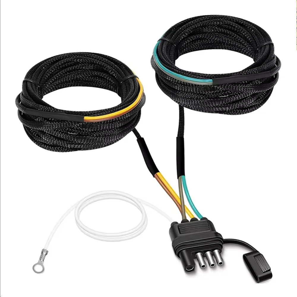 22FT 4 Pin 5 Wire Trailer Wiring Harness,Trailer Light Kit 5 Wire 4 Pin Harness Trailer Connector Wire Plug for Both-Side