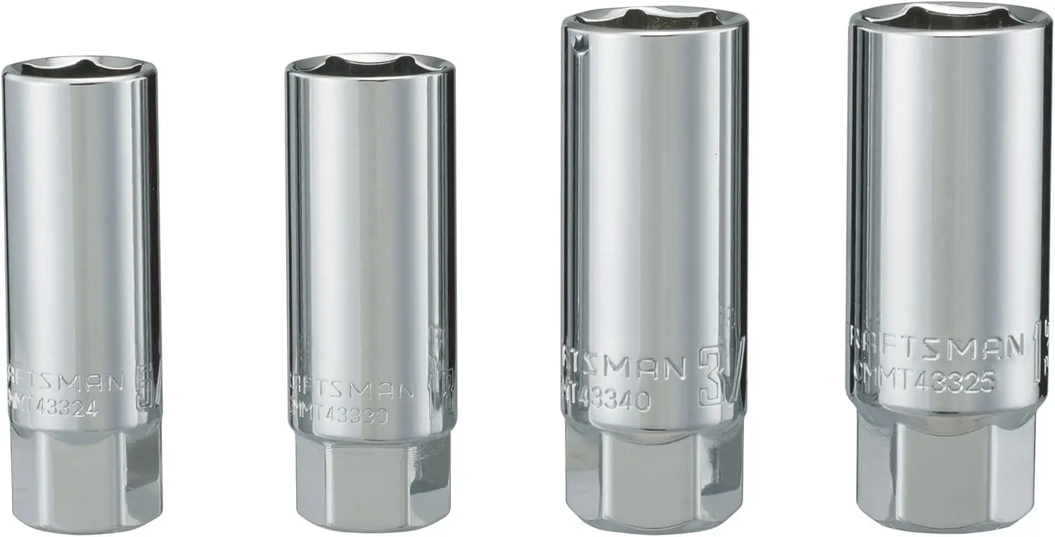 

3/8 дюйма Набор торцевых ключей для свечей зажигания (метрические и дюймовые, 6-гранные), 4 предмета, для обслуживания автомобилей