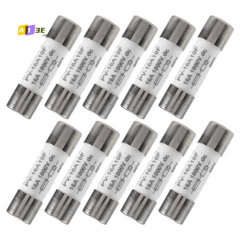 A13E-10 Pcs 1000 VDC Fuse Solar PV Explosion-Proof Fuse Silver