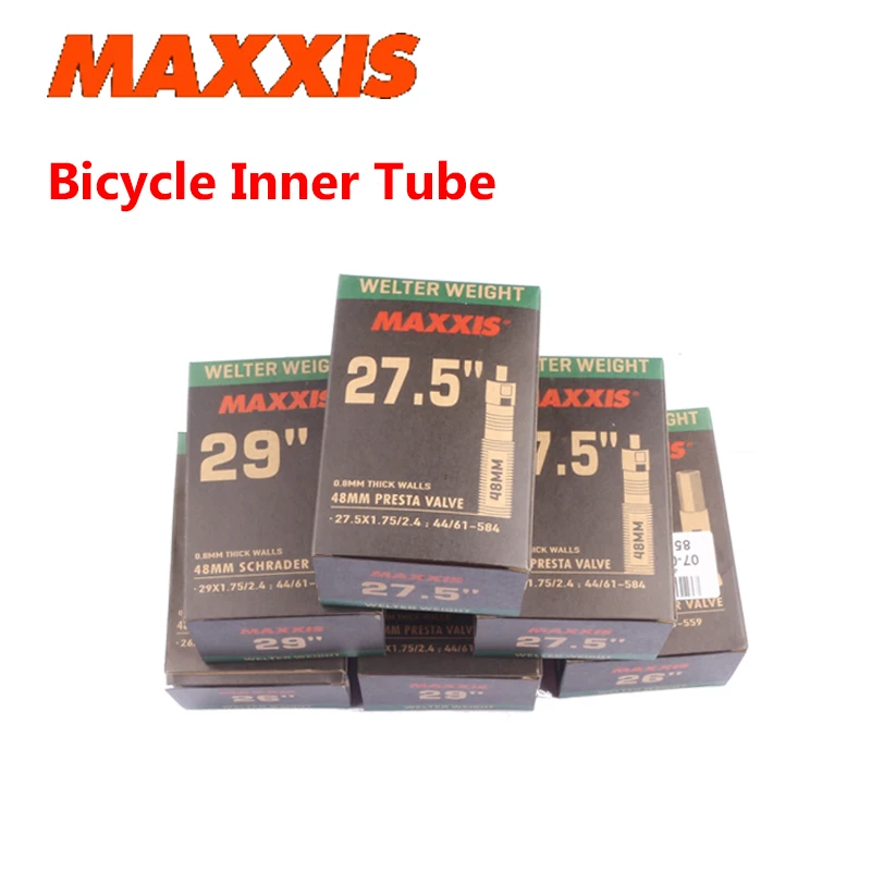 MAXXIS WELTER WEIGHT Bicycle Inner Tube 26 27.5 29 For MTB Mountain Bike Bicycle AV(SV) FV(PV)  48mm Original Inner Tube