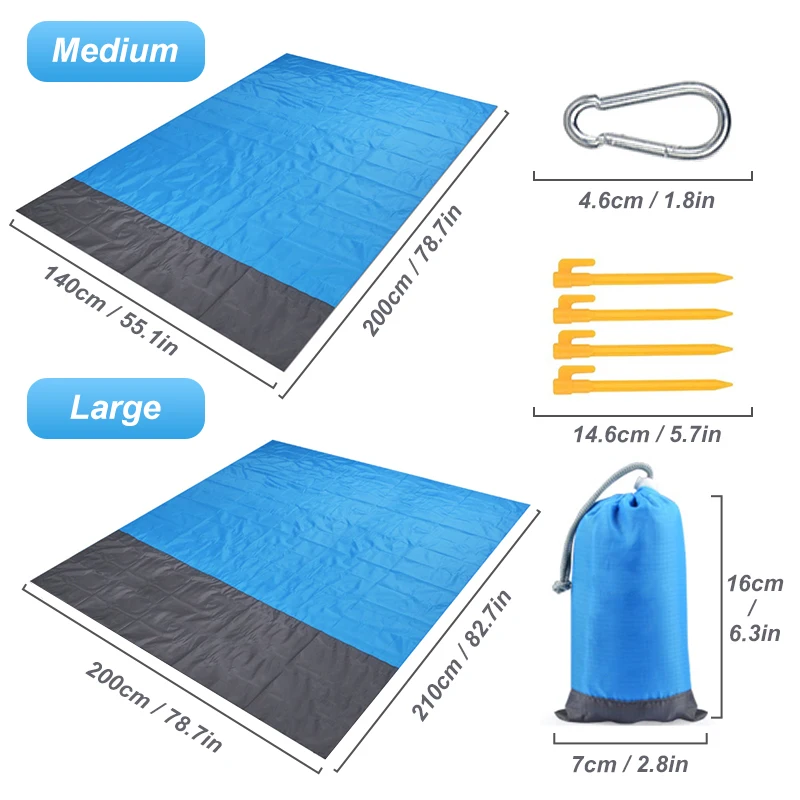 PACOONE Waterproof Beach Blanket Outdoor Portable Picnic Mat Camping Ground Mat Mattress Camping Camping Bed Sleeping Pad New