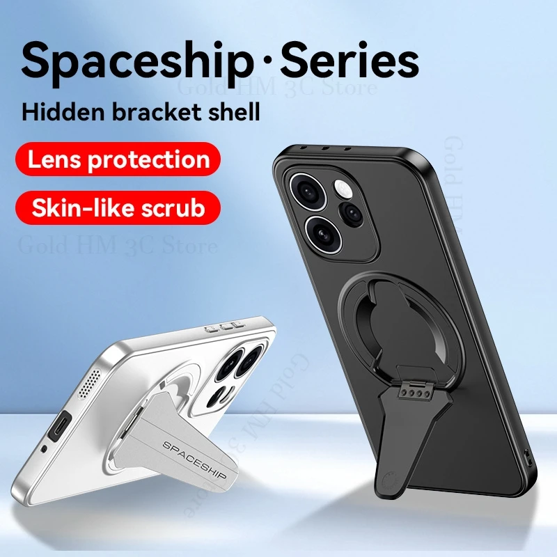 

For OPPO Reno 15 Pro For Magsafe Magnetic Kickstand Case For Oppo Reno 14 Pro Wireless Carger Stand Protective Cover Reno 13 Pro