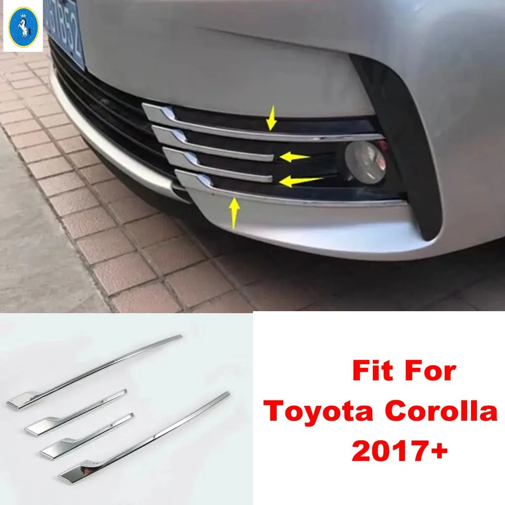 

Auto Outside Front Face Fog Light Lamp Grid Grill Grille Decor Frame Cover Trim ABS Accessories Fit For Toyota Corolla 2017 2018