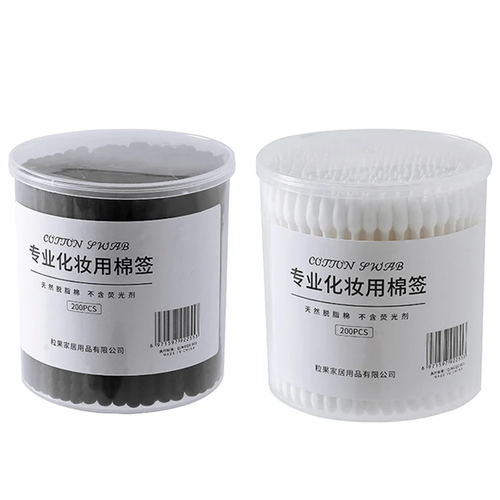 2 علبة من سدادات الأذن القطنية، مسحات خشبية لمكياج الطفل