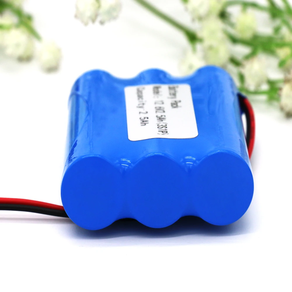 2022 new 12V Battery 3S1P 12.6V/11.1V 2500mAh 18650 Lithium-ion Battery Pack with 5A BMS for Backup Power Ups CCTV Camerar,etc