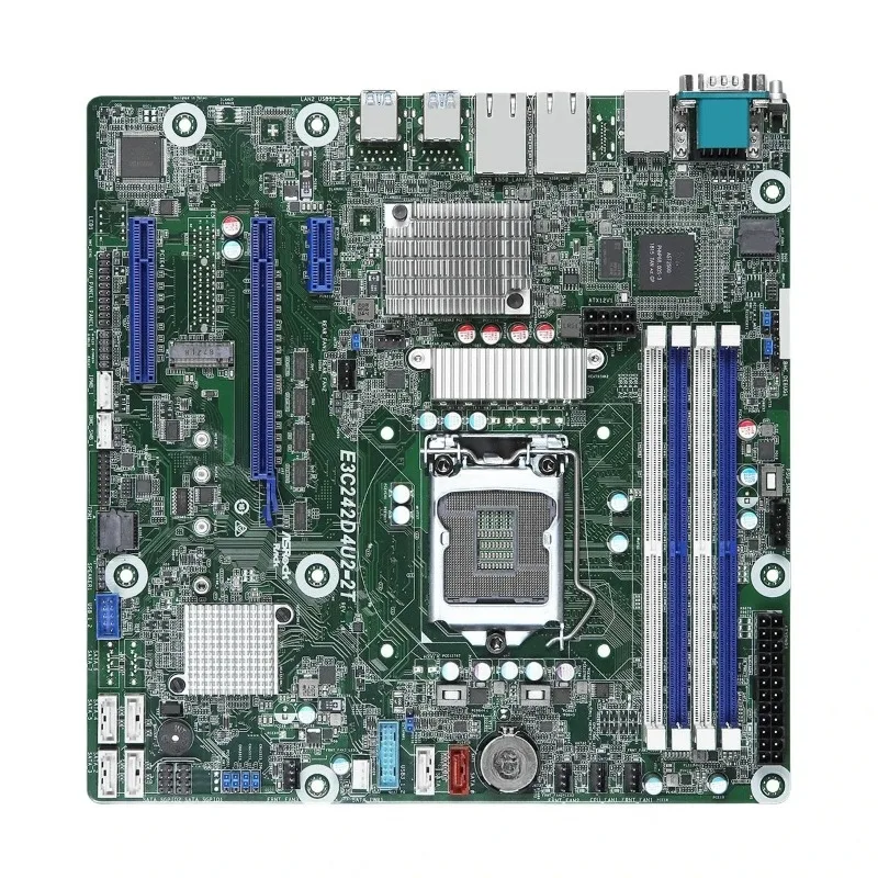Server NAS Motherboard E3C242D4U2-2T LGA1151 Xeon E-2100/2200 Series, Core 8/9 Generation C242 DDR4 2*10G LAN (UTP) IPMI