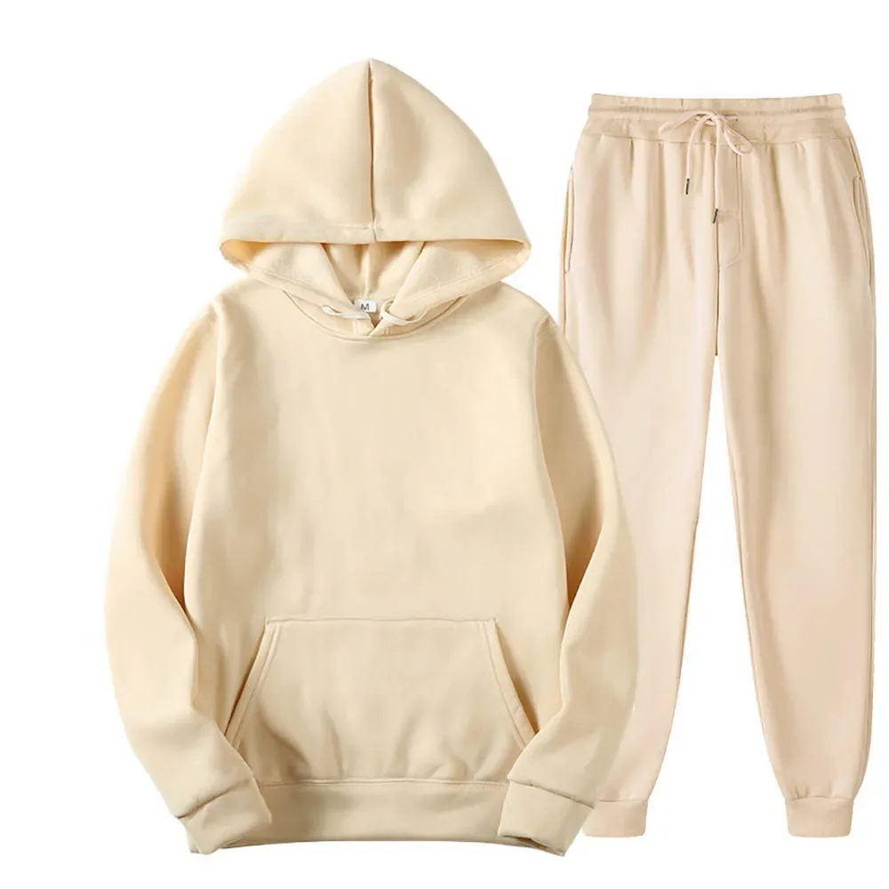 Men's Tracksuit Hooded Sweatshirts and Jogger Pants High Quality Male Daily Casual Sports Hoodie Jogging Suit