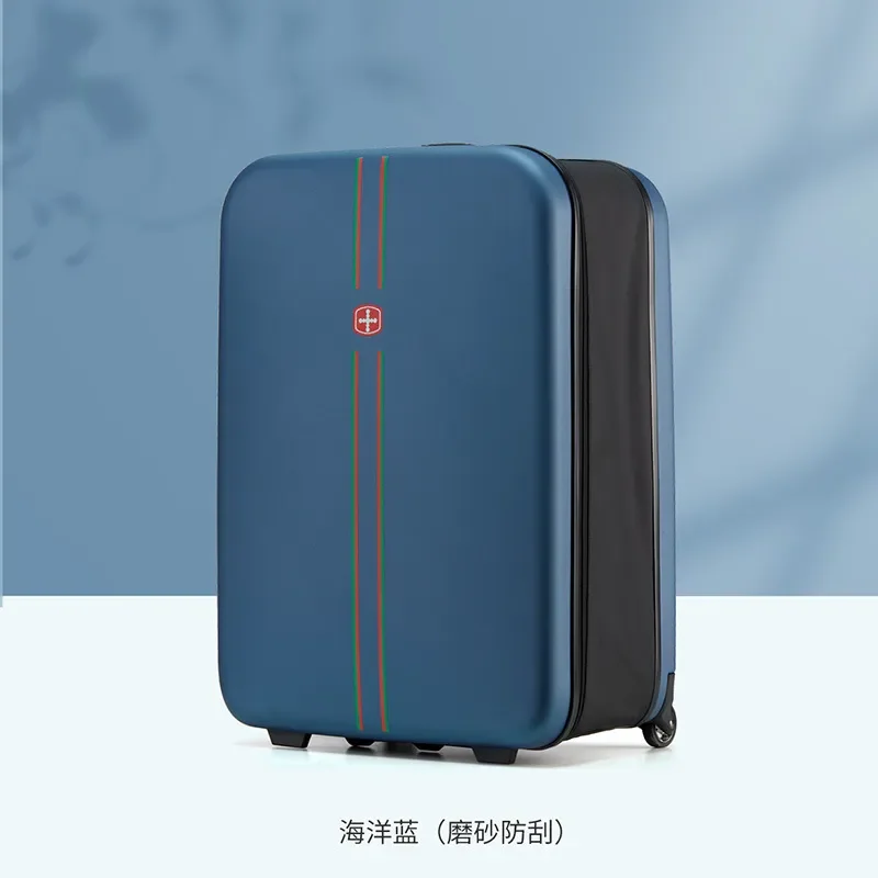 20 Inch Lightweight Folding Suitcase Portable Carry On Luggage Business Travel Trolley Case Durable Hard Shell Spinner Wheel