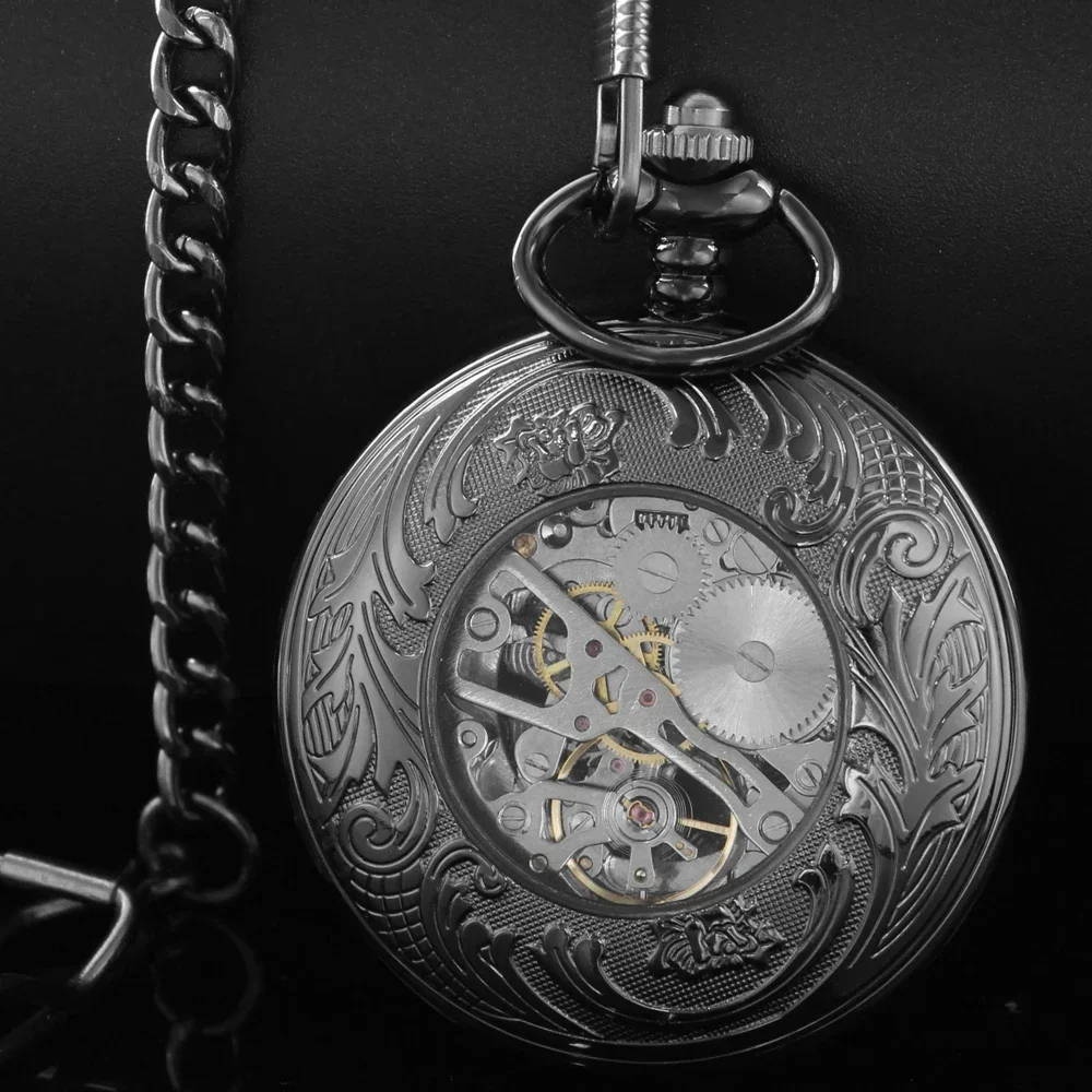 ساعة جيب يدوية ميكانيكية عتيقة على شكل نسر مجوف للرجال هدية ساعة أنيقة عتيقة #3