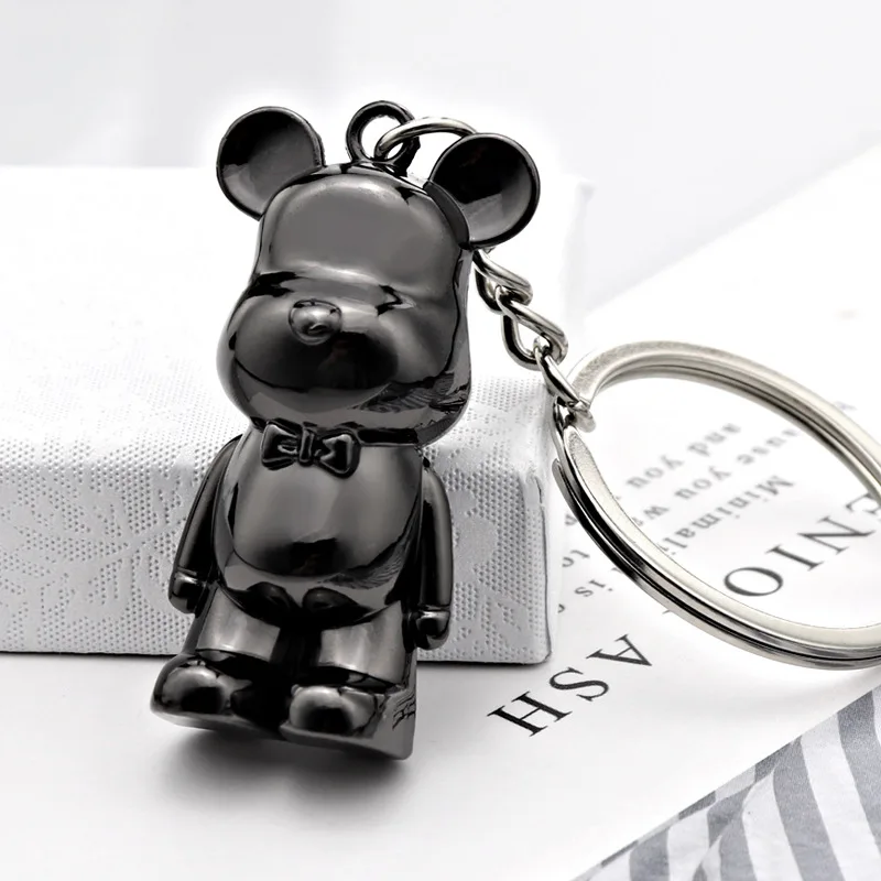 Cute Cartoon Bear Pendant Key Chains For Women Men Metal Alloy Bag Charm Car Keychain Key Ring Holder Gift