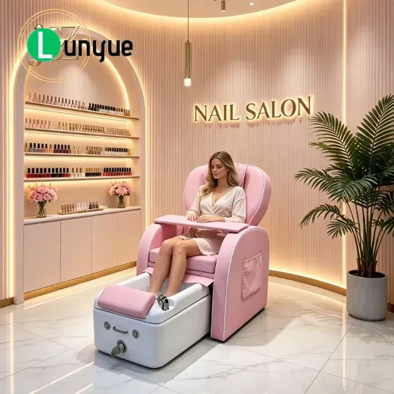 Modern Low Back Electric Pedicure Chair Recumbent Foot Spa Station for Nail Furniture Wholesale Comfortable Design