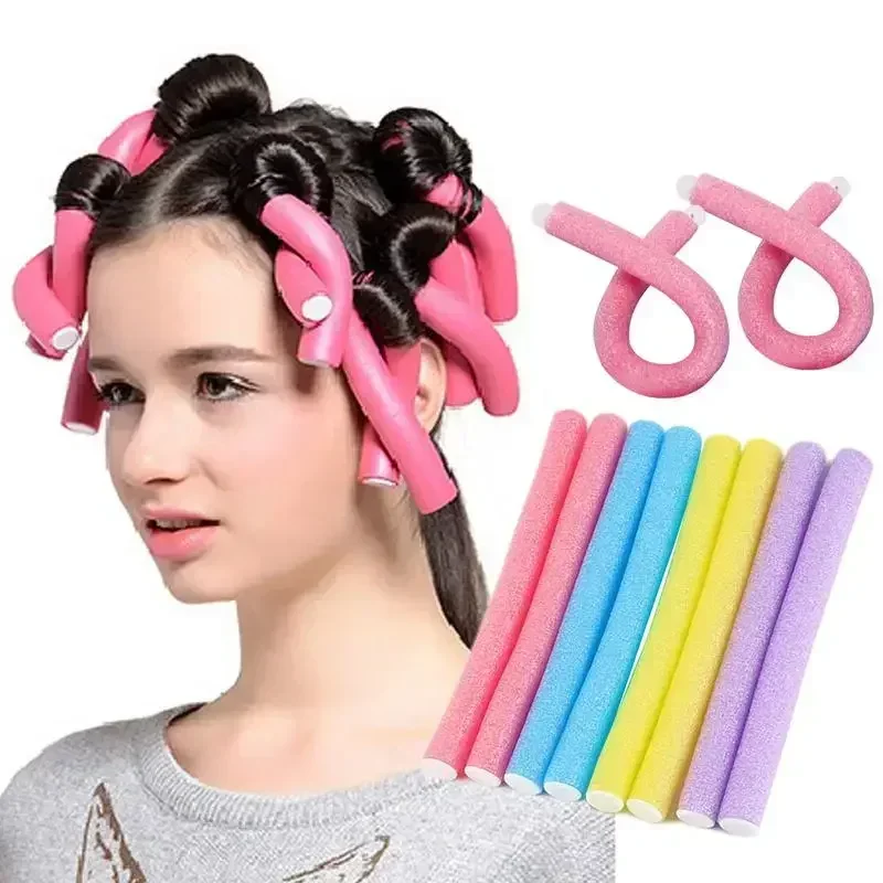 10pcs Heatless Hair Curler No Heat Hair Rollers Soft Curls Curling Rod Roller Sticks Perm Rods Wave Formers Hair Styling Tools